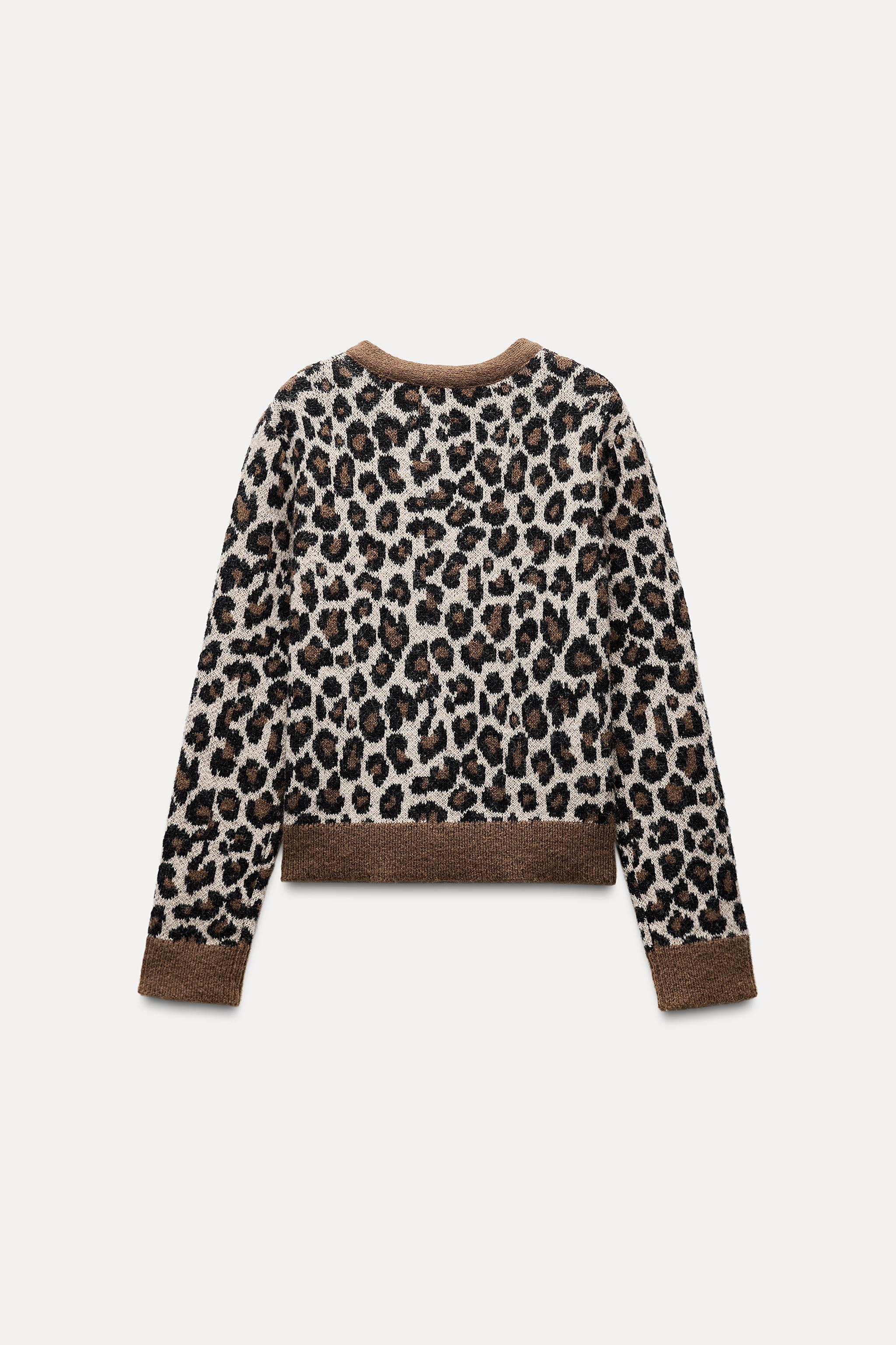 ANIMAL PRINT JACQUARD KNIT CARDIGAN Product Image