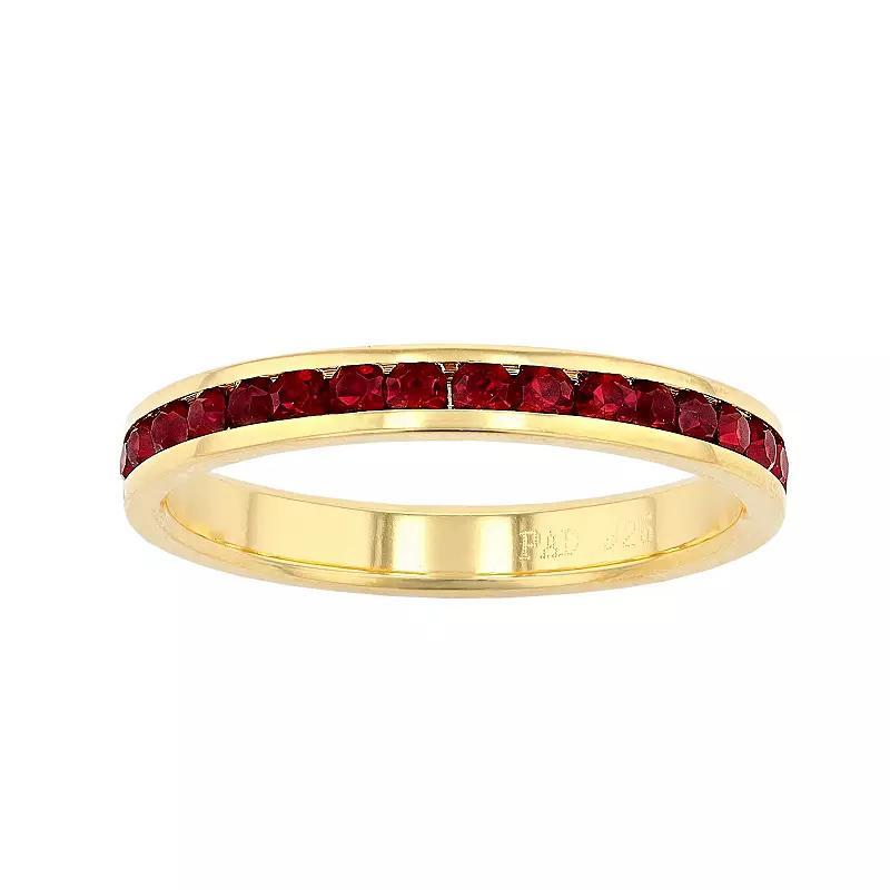 18k Gold Over Silver Birthstone Crystal Eternity Ring, Womens 18k Gold Plated Jan Product Image