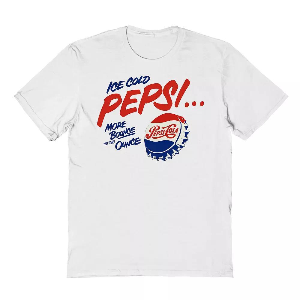 Men's Pepsi Ice Cold Pepsi Vintage Ad Graphic Tee, Size: Small, White Product Image