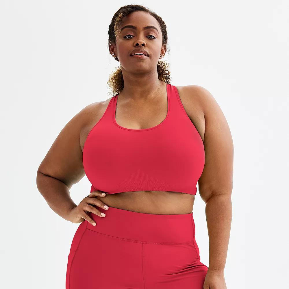 Plus Size Tek Gear® Seamless Low-Impact Sports Bra, Women's, Size: 1XL, Surely Red Product Image