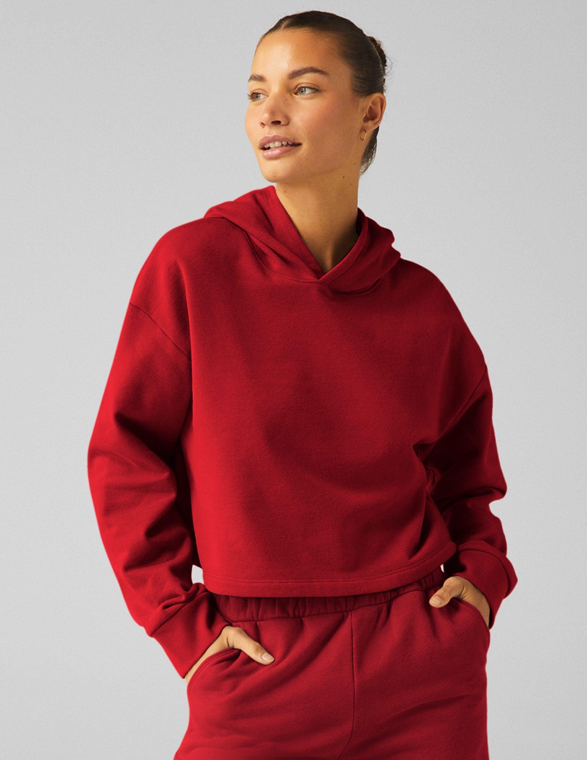 LuxeFleece Happiness Cropped Hoodie Product Image