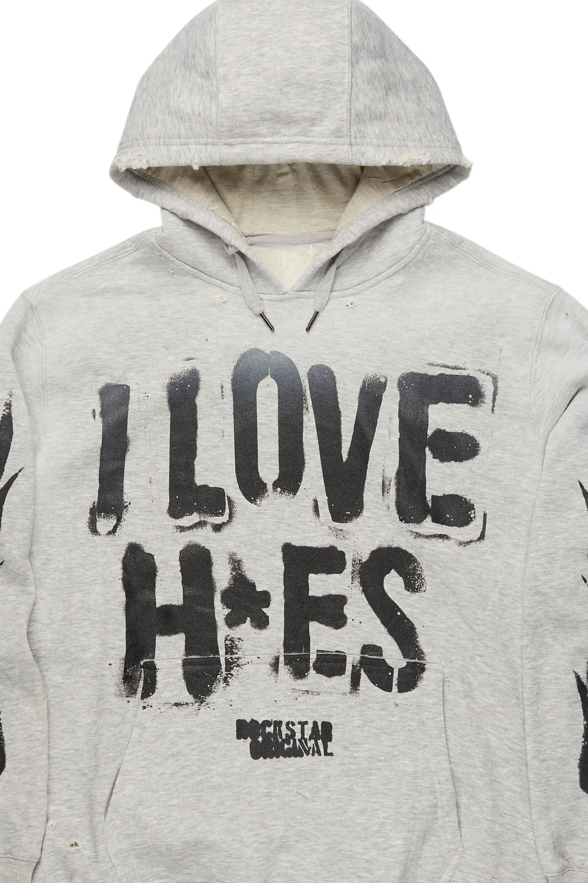 Tanasya Heather Grey Oversized Hoodie Female Product Image