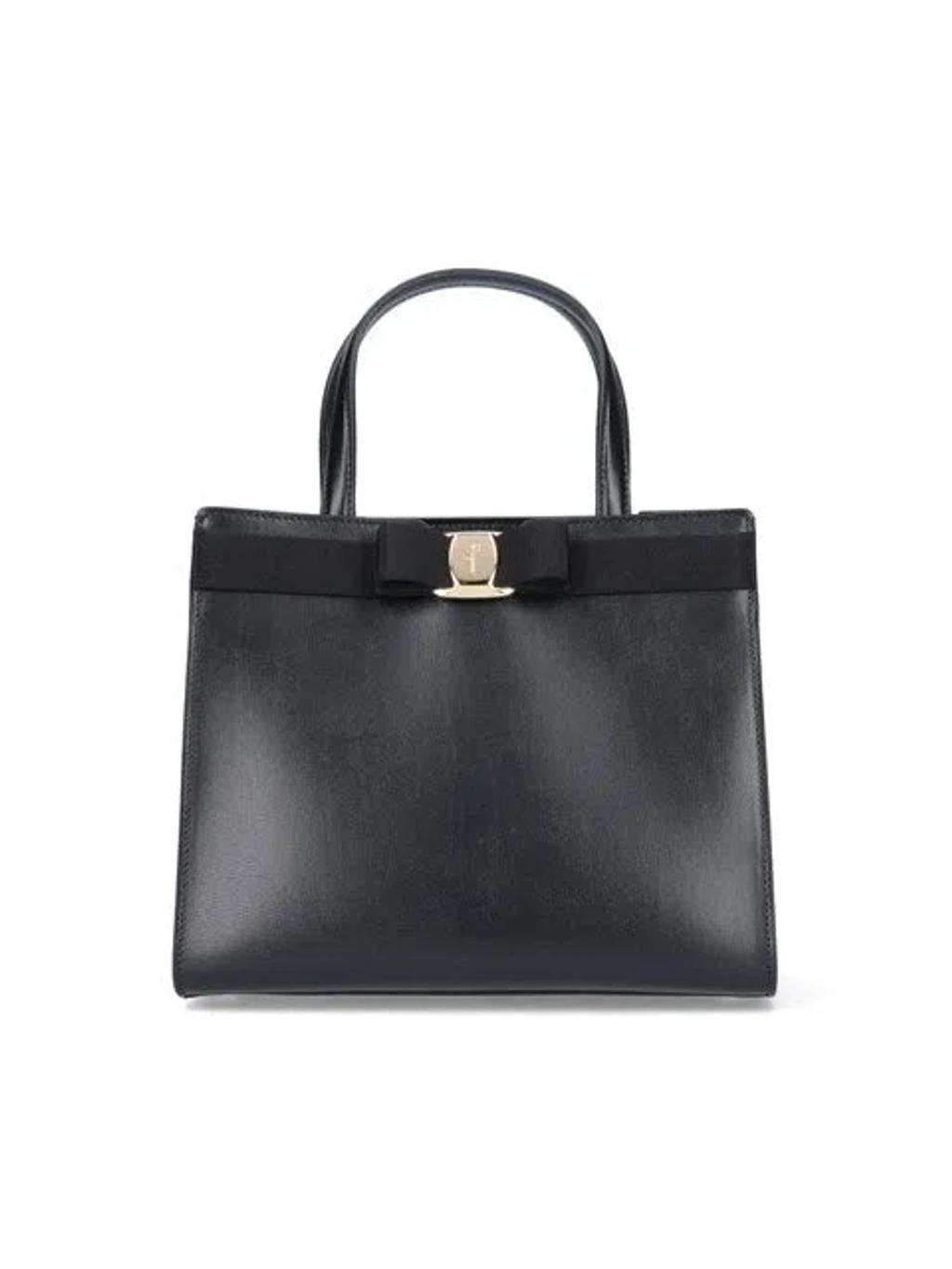 FERRAGAMO Bow Tote Bag In Black Product Image