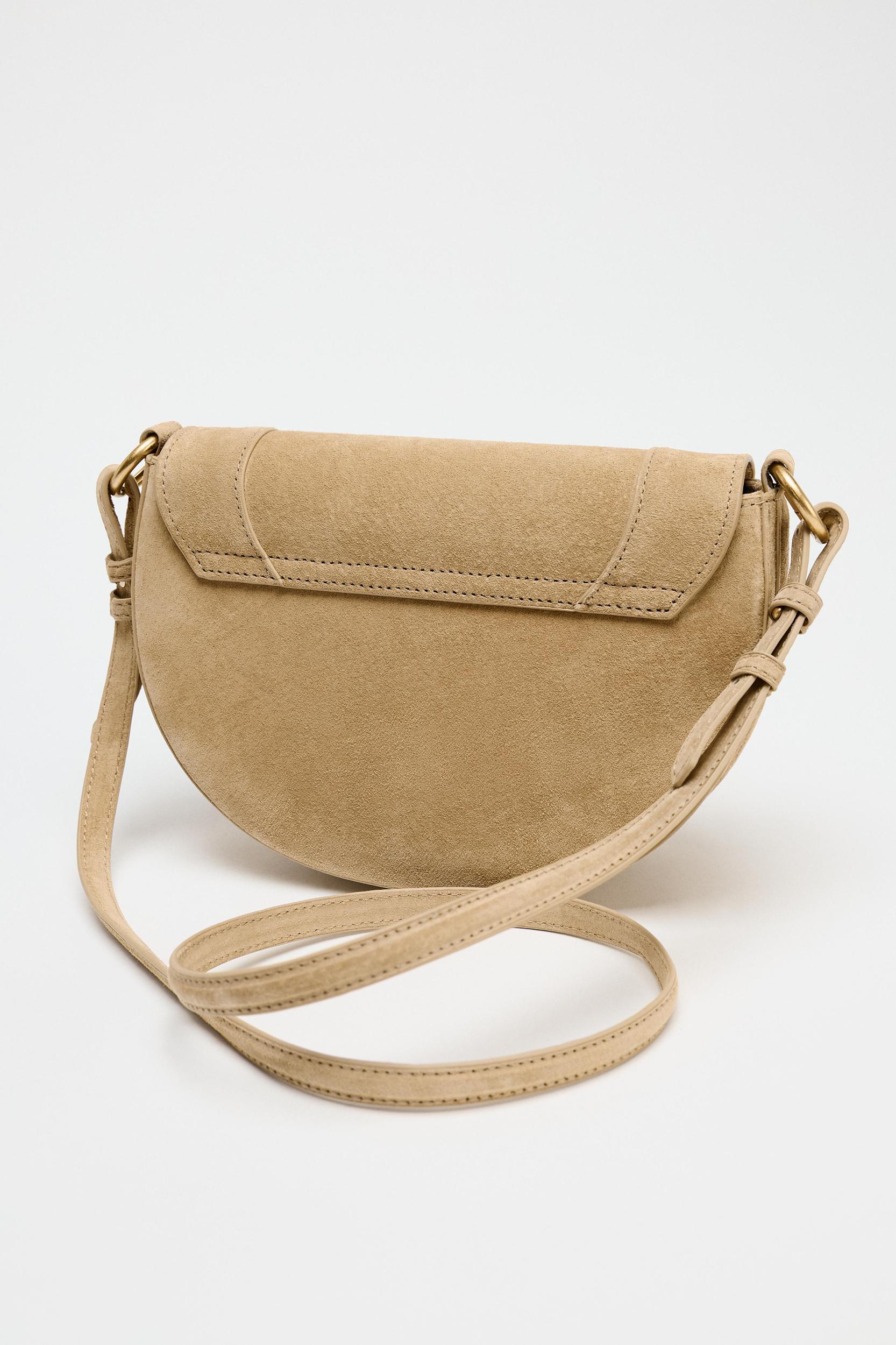 DOUBLE HANDLE LEATHER CROSSBODY BAG Product Image