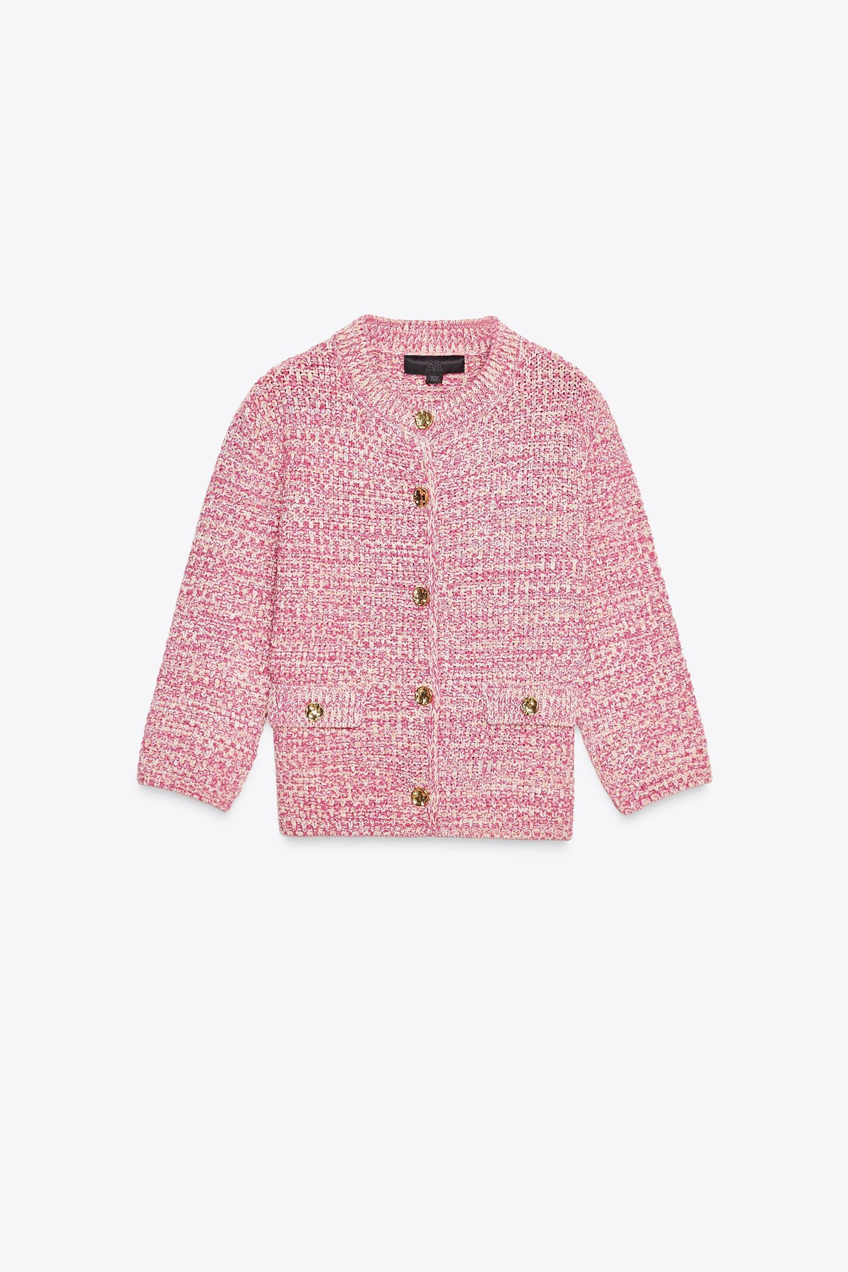 KNIT CARDIGAN WITH ELBOW-LENGTH SLEEVES Product Image