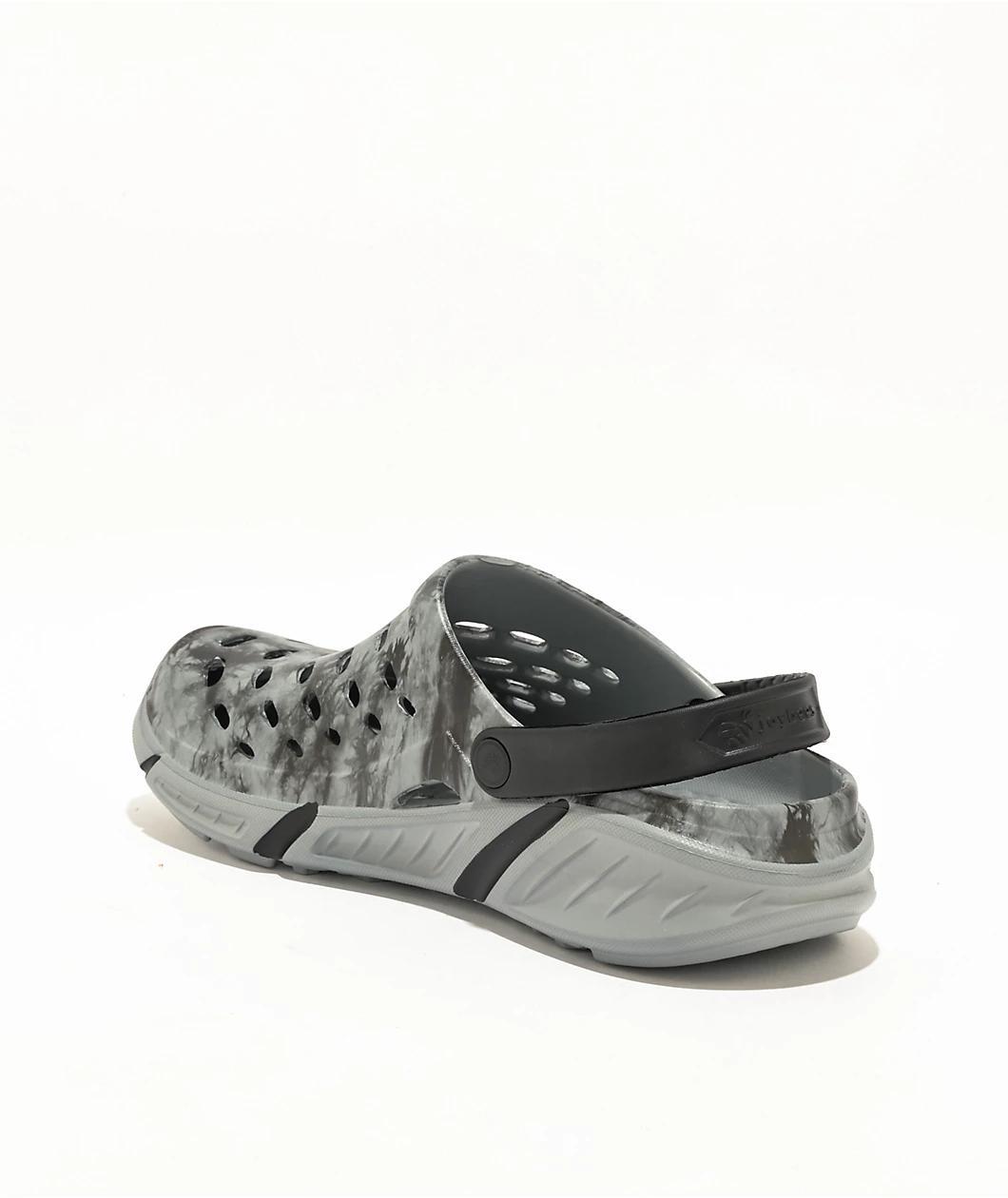 Joybees Trekking Grey & Black Acid Clog Sandals Product Image