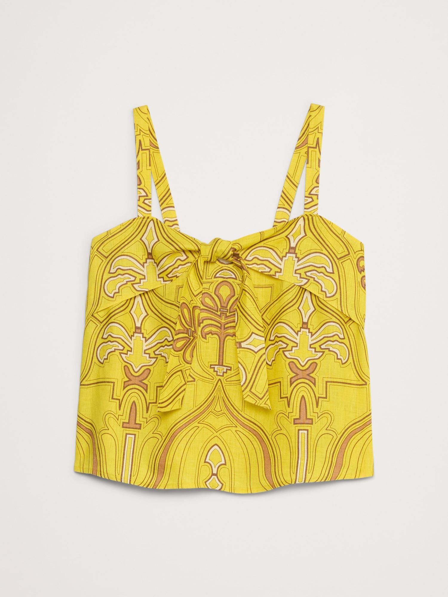 Linen Tie-Front Tank Product Image