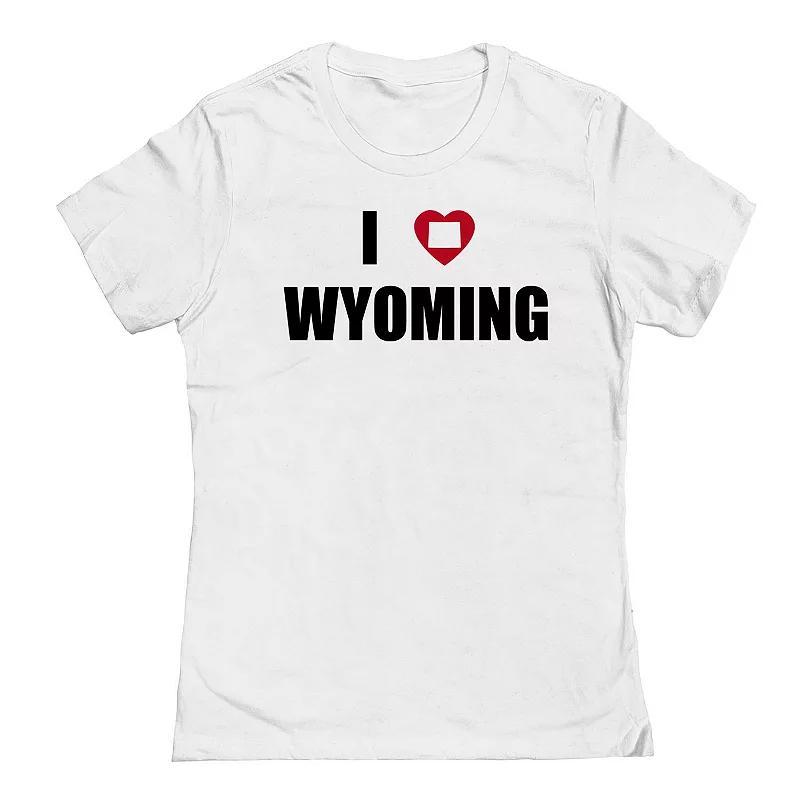 Junior's I Heart Wyoming Graphic Tee, Women's, Size: Large, White Product Image