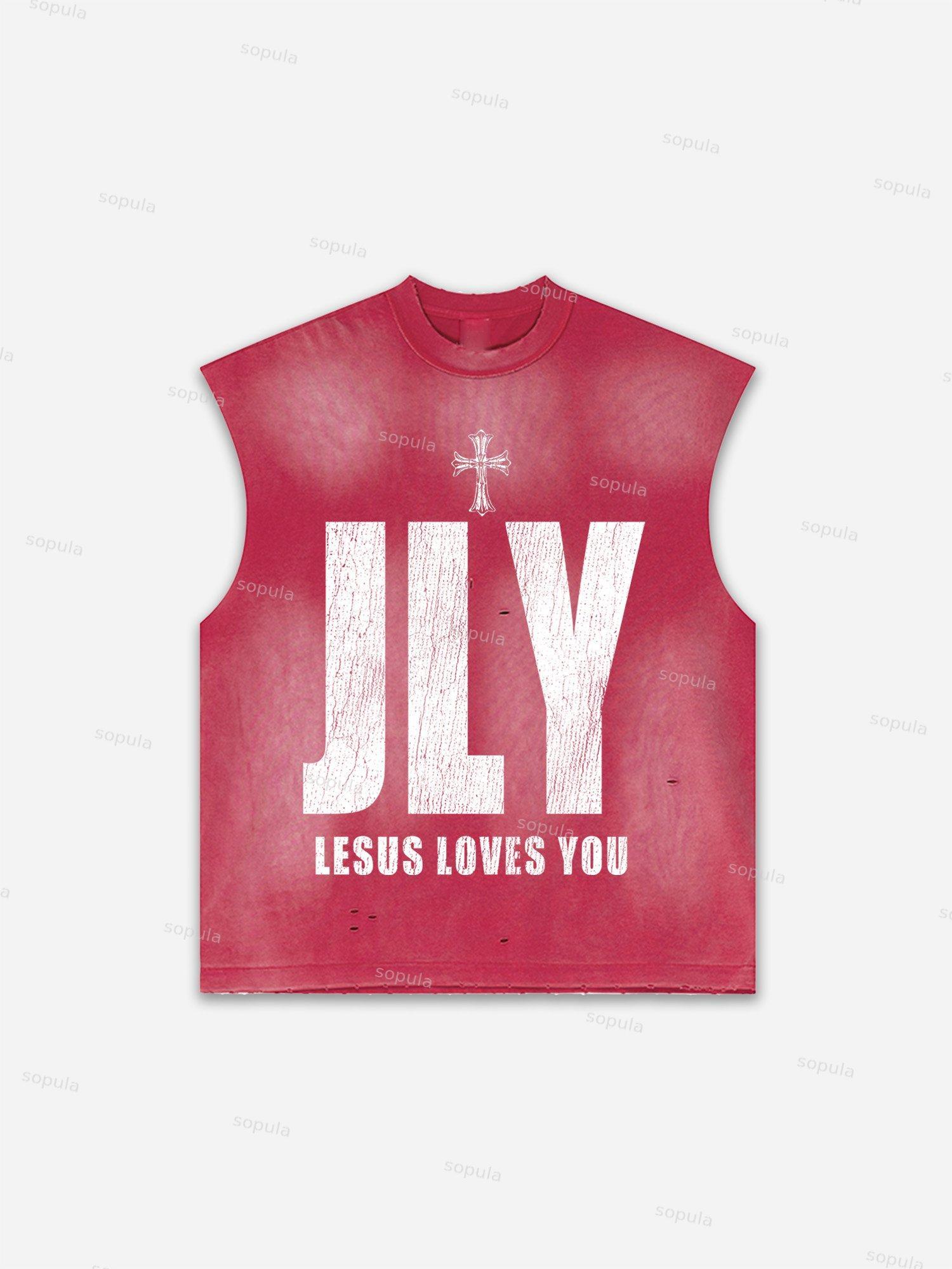 Men's Washed Saint Graphic Child Of God Print Tank Top Product Image