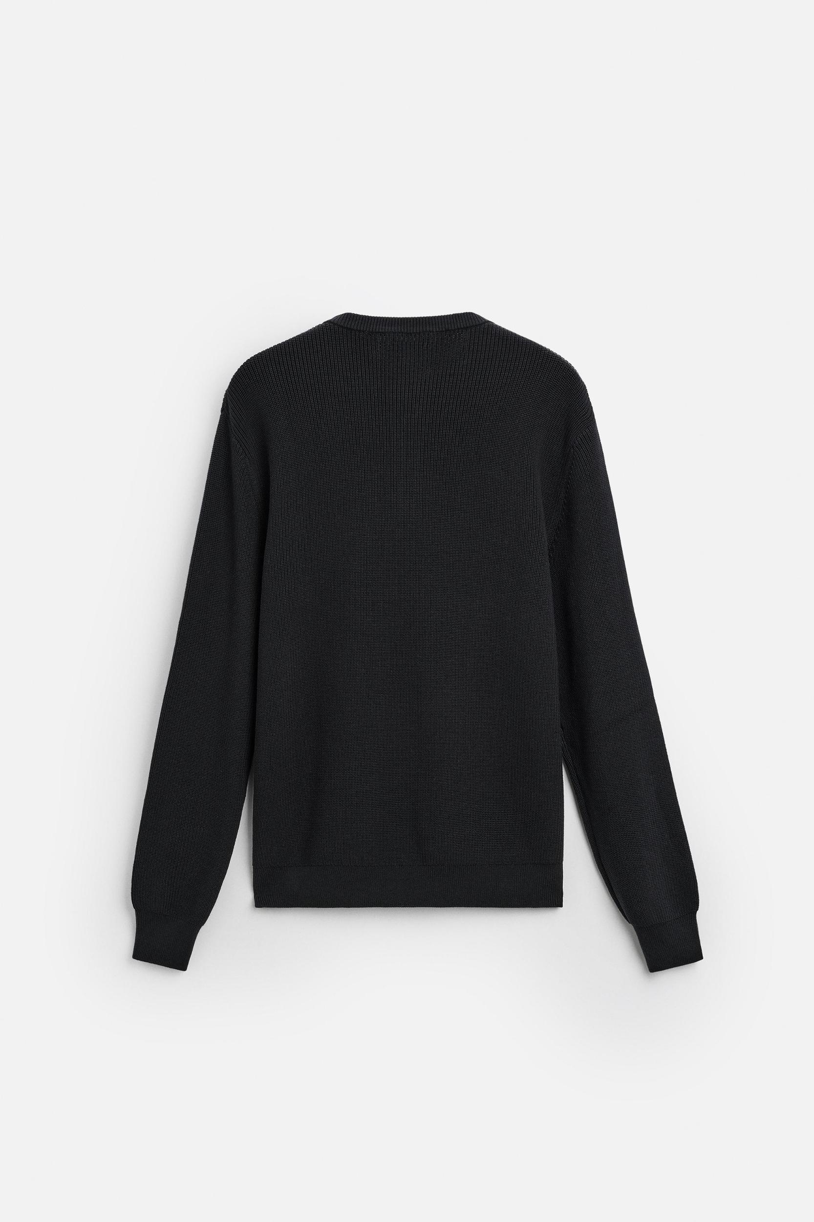 BUTTONED PURL KNIT SWEATER Product Image