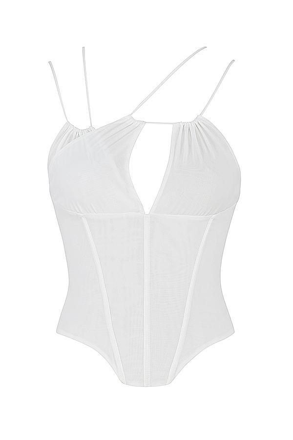 Orla White Chiffon Strappy Corset Product Image