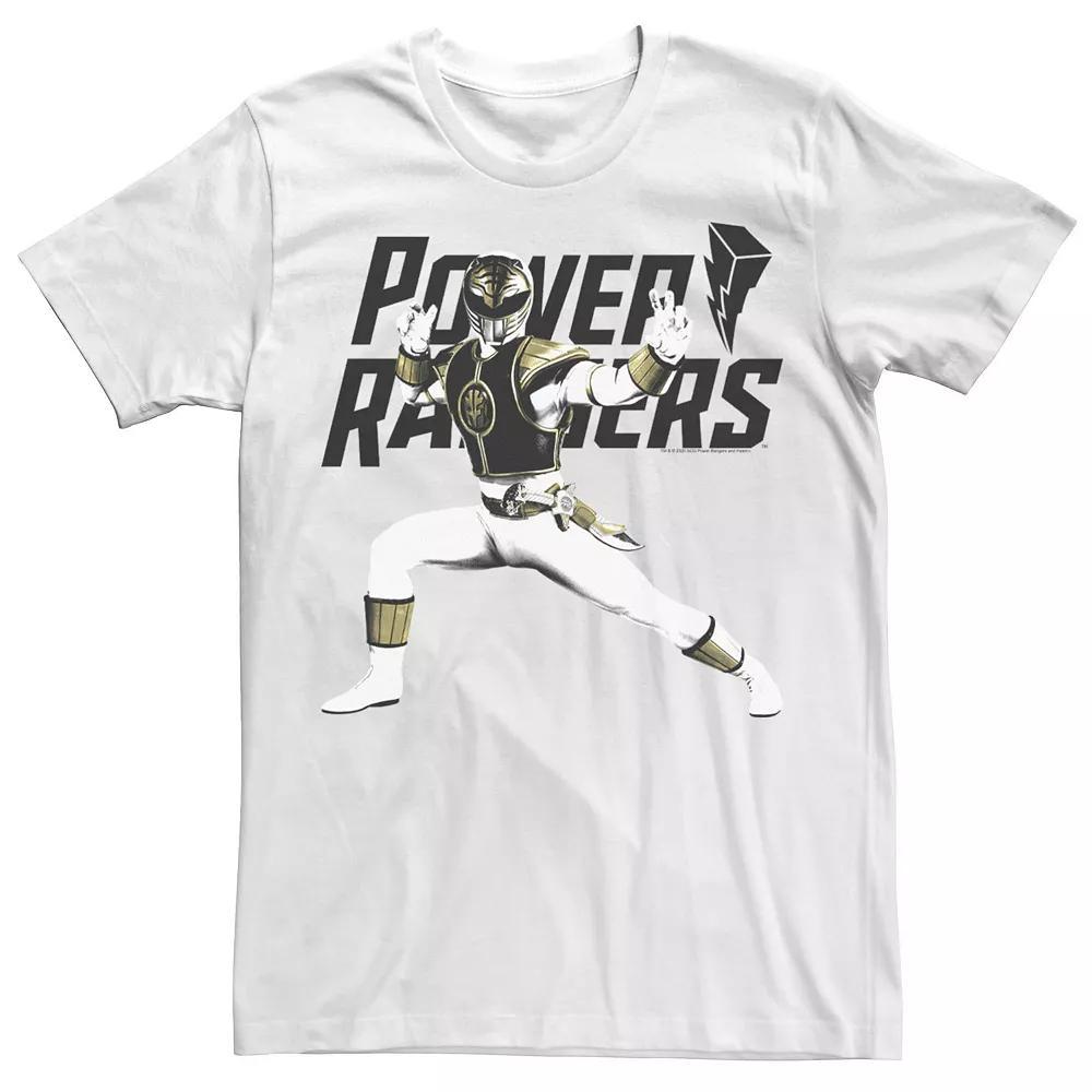 Men's Power Rangers White Ranger Action Pose Tee, Size: 3XL Product Image