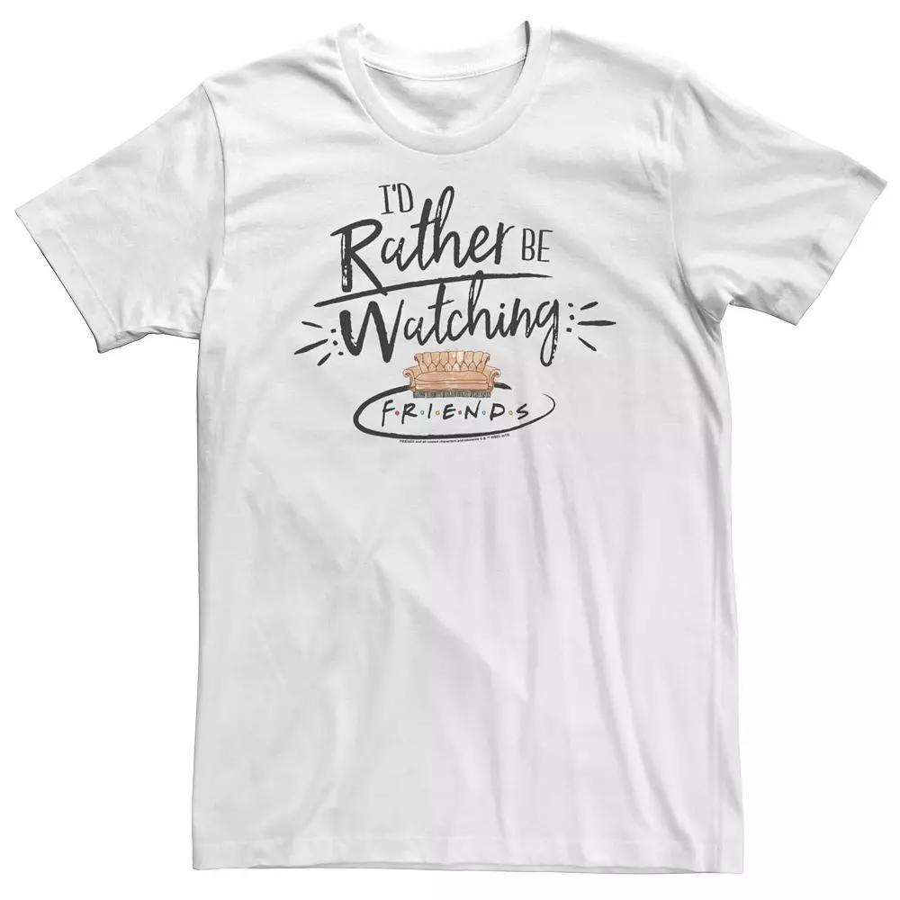 Big & Tall Friends I'd Rather Be Watching Friends Couch Logo Tee, Men's, Size: 3XL Tall, White Product Image