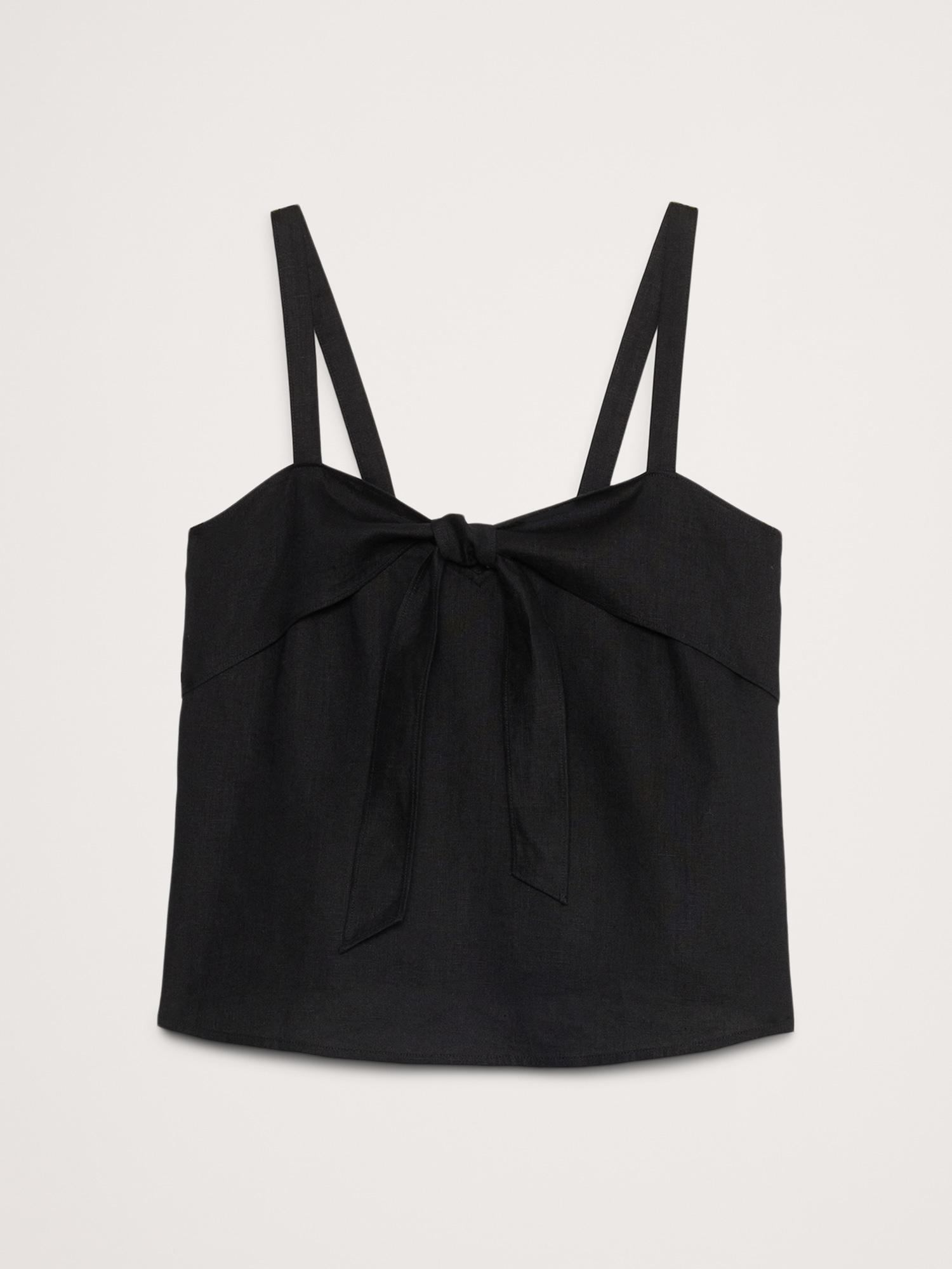 Linen Tie-Front Tank Product Image