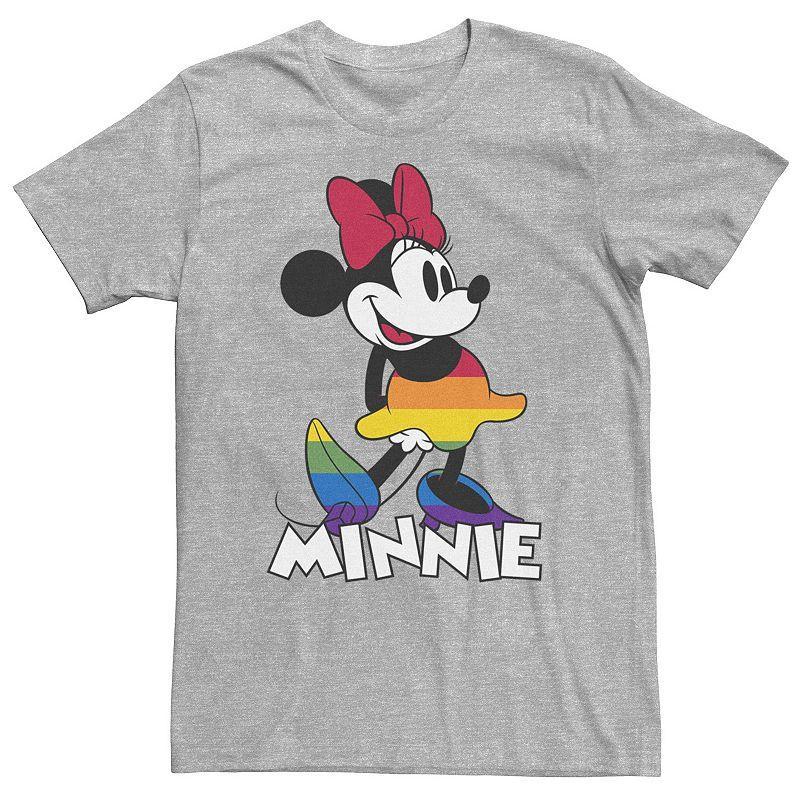 Big & Tall Disney Minnie Mouse Rainbow Striped Skirt Portrait Tee, Men's, Size: 3XL Tall, Athletic Grey Product Image