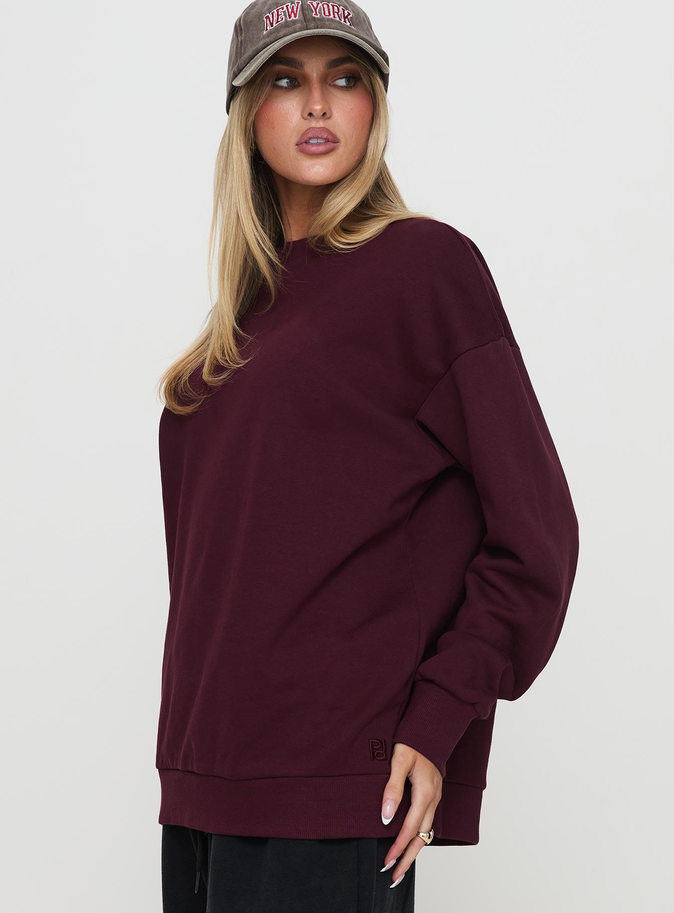 All Day Crewneck Sweatshirt Wine Product Image