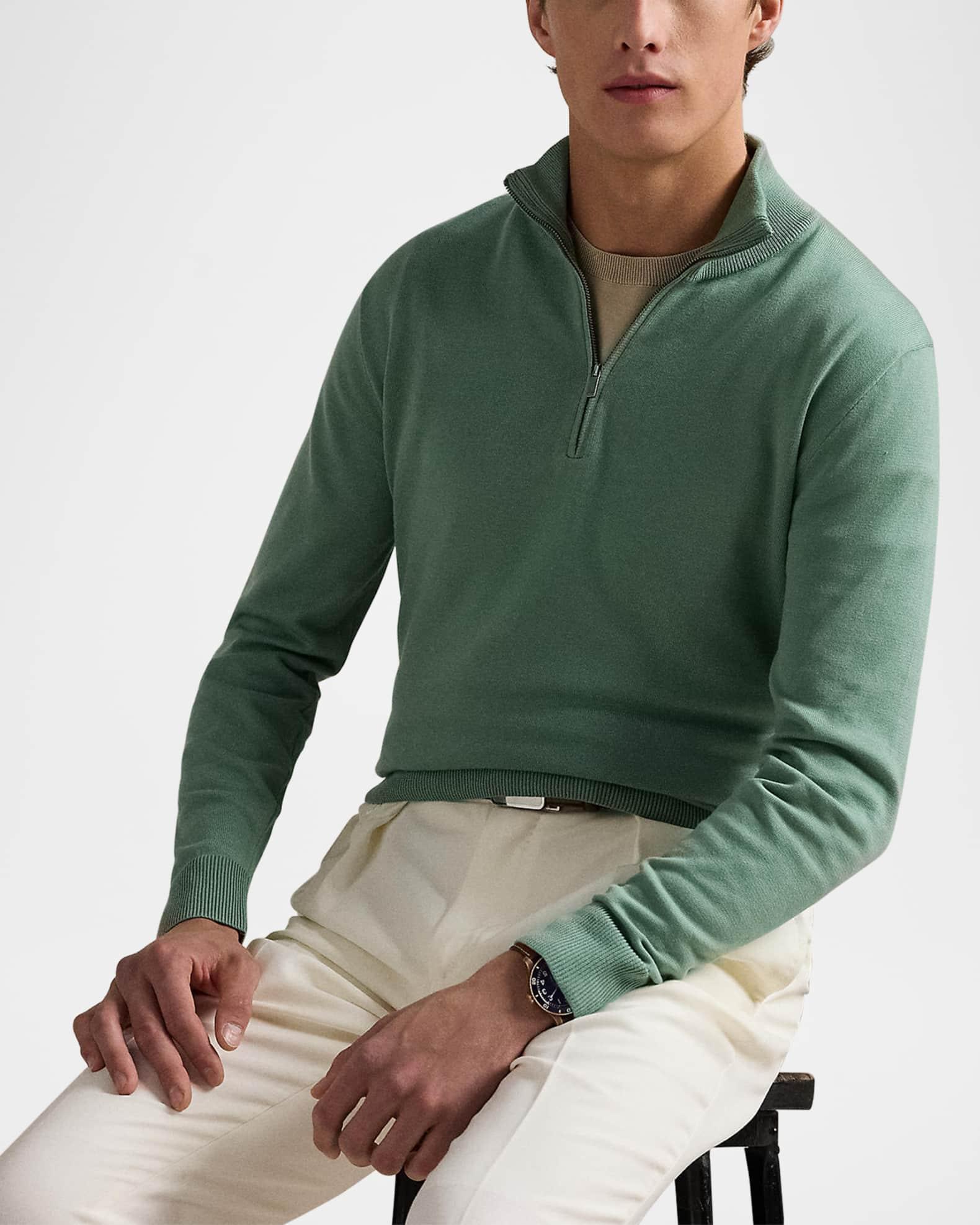 Mens Cotton Quarter-Zip Sweater Product Image