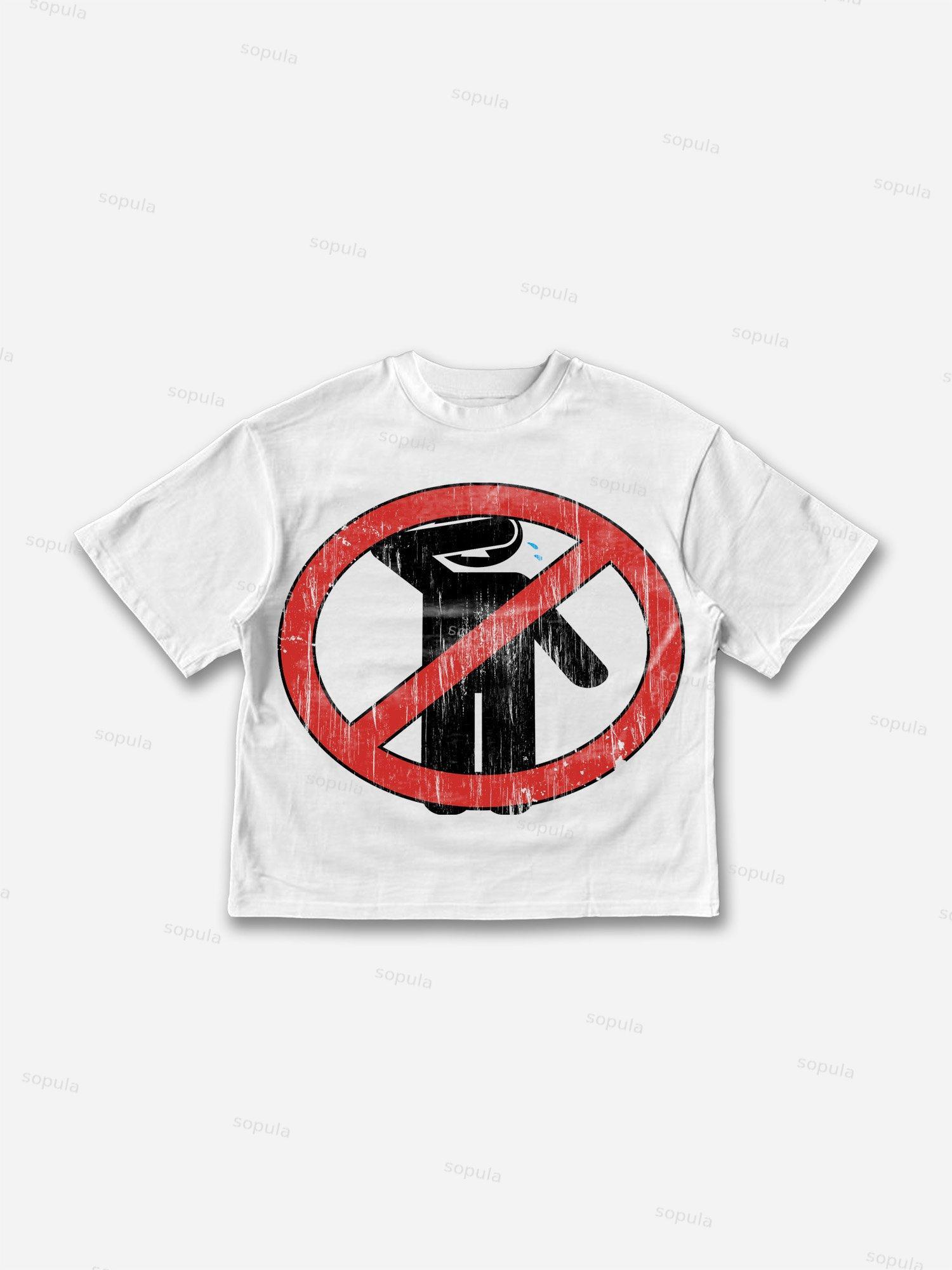 No Emotion Graphics Cotton Cropped T-Shirts Product Image