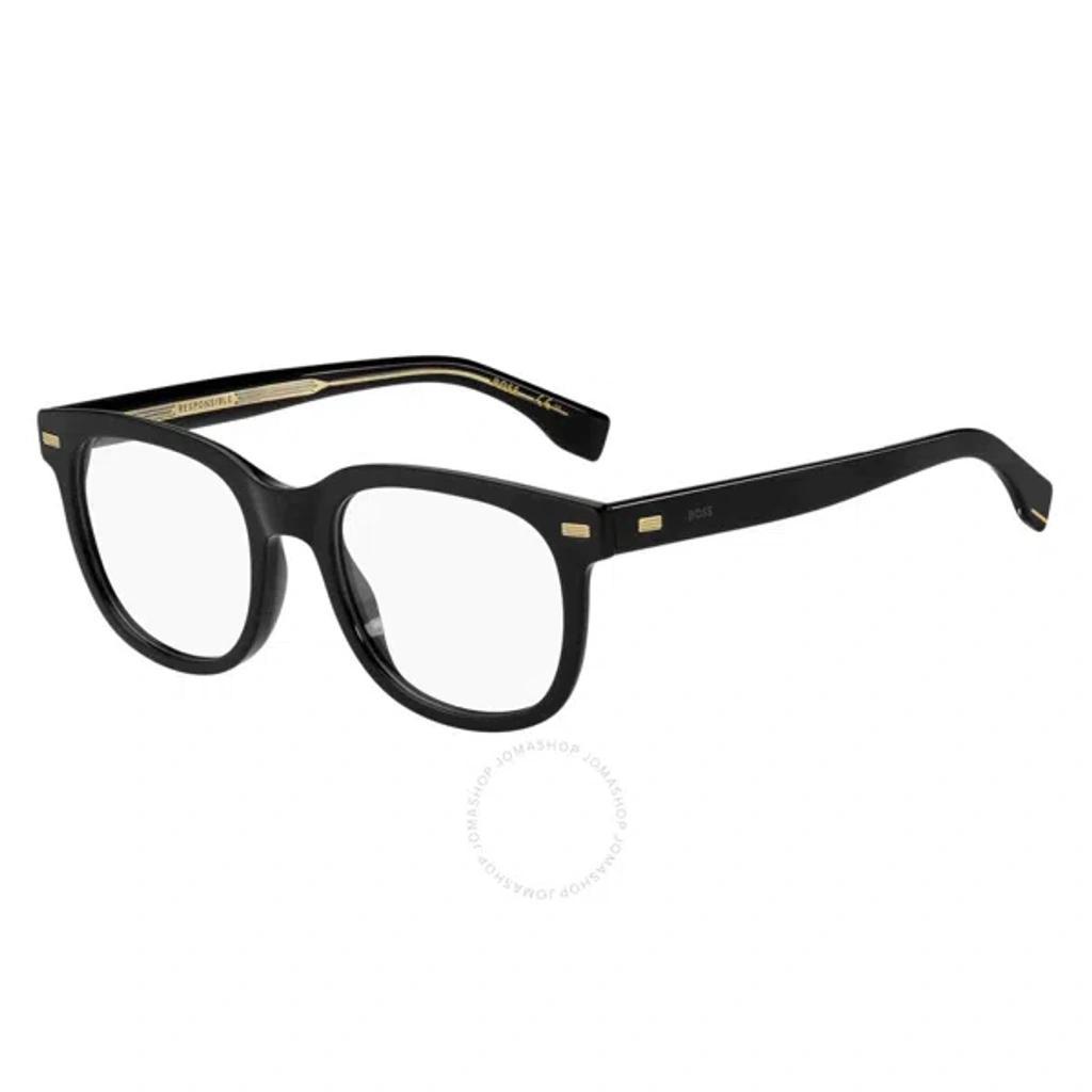 HUGO BOSS Demo Square Men's Eyeglasses Boss 1444/n 0807 52 In Black Product Image