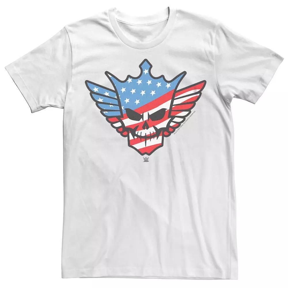 Men's WWE Cody Rhodes USA Flag Print Skull Badge Graphic Tee,  Product Image