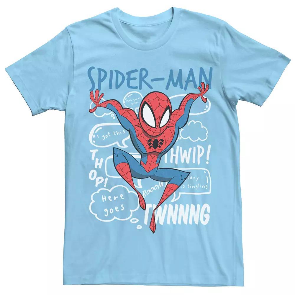 Men's Marvel's Spider-Man Doodle Speech Bubbles Tee,  Product Image