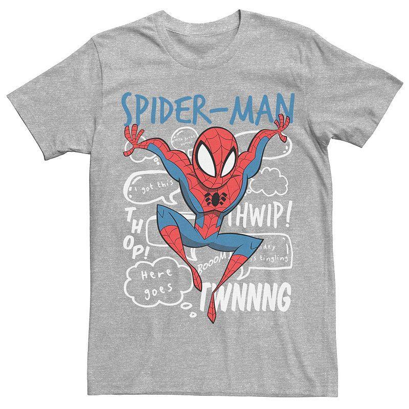 Men's Marvel's Spider-Man Doodle Speech Bubbles Tee,  Product Image