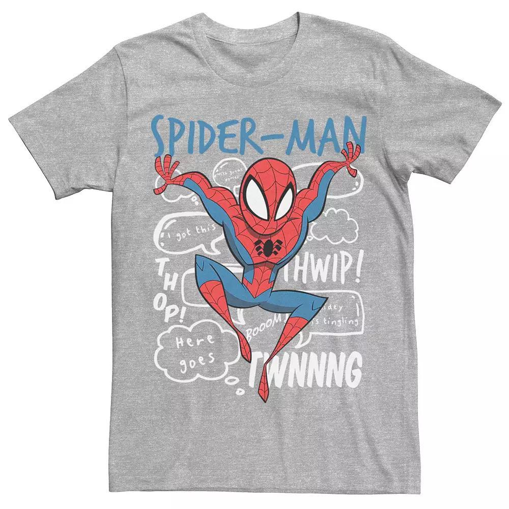 Men's Marvel's Spider-Man Doodle Speech Bubbles Tee,  Product Image