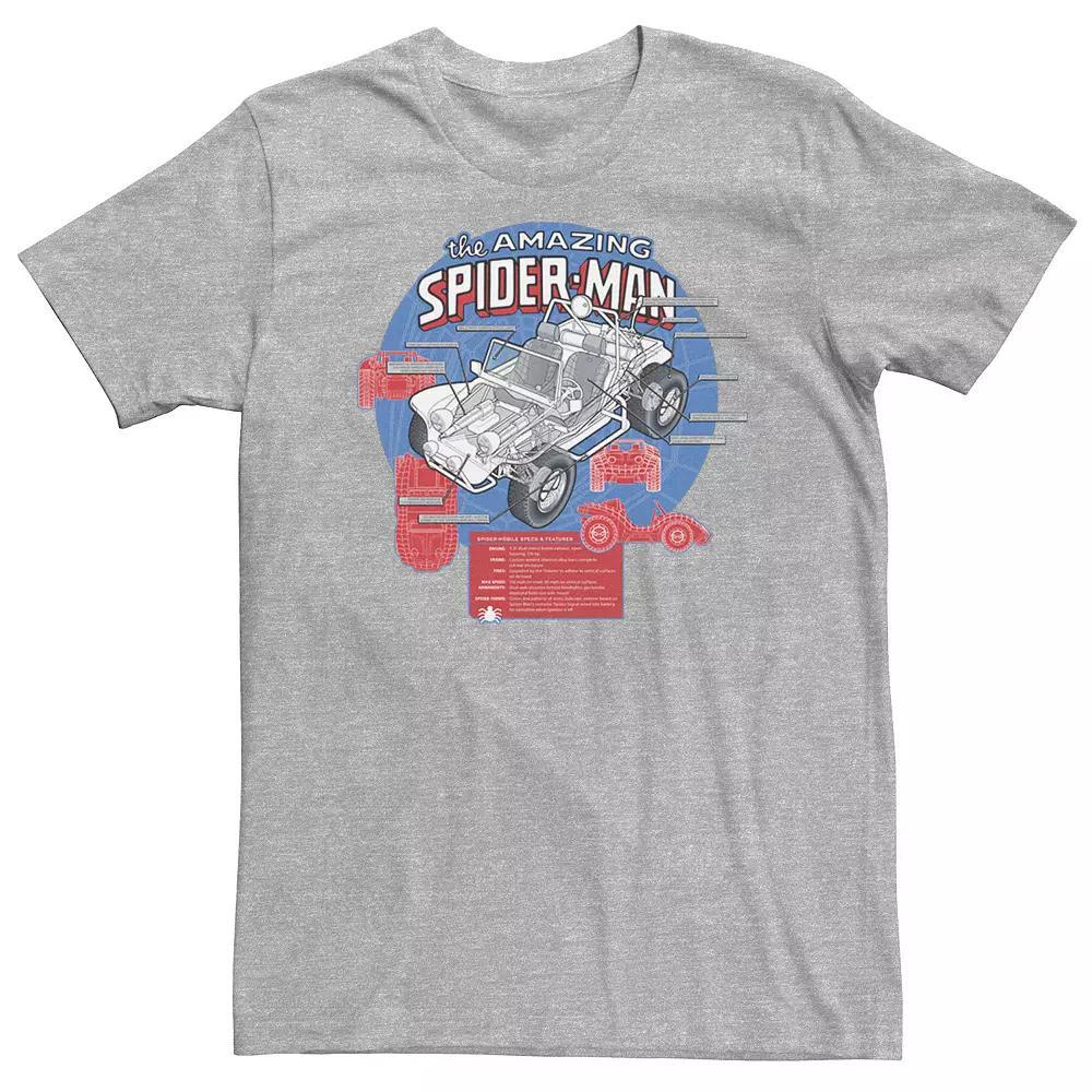 Big & Tall Marvel The Amazing Spider-Man Spider-Mobile Schematic Tee, Men's,  Product Image