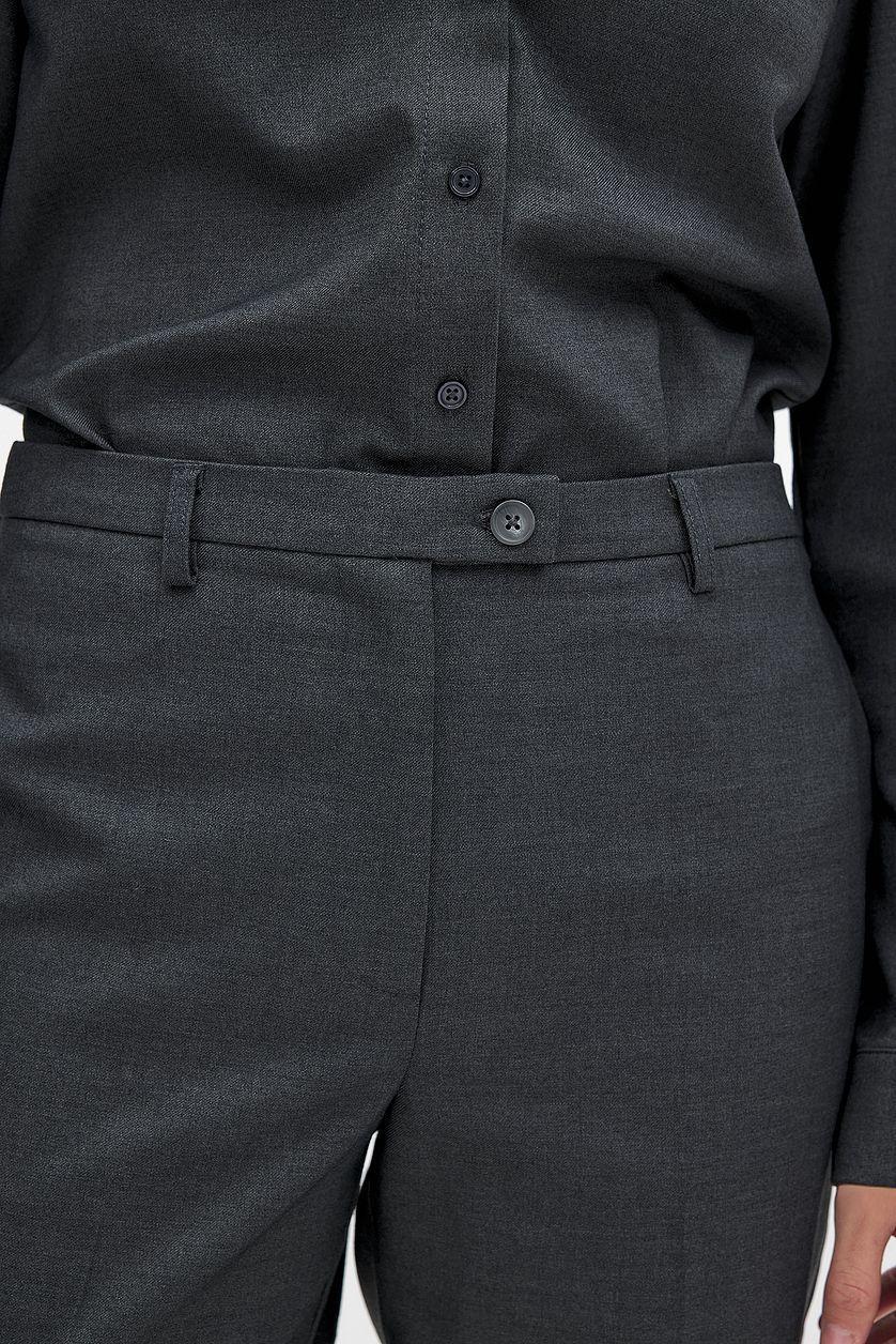 Tailored Mid Waist Trousers Grey Product Image