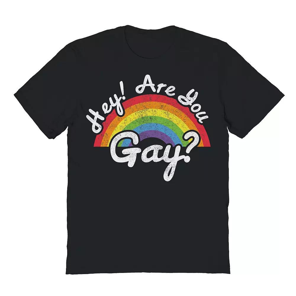 Mens COLAB89 by Threadless Hey Are You Gay Pride Graphic Tee Product Image