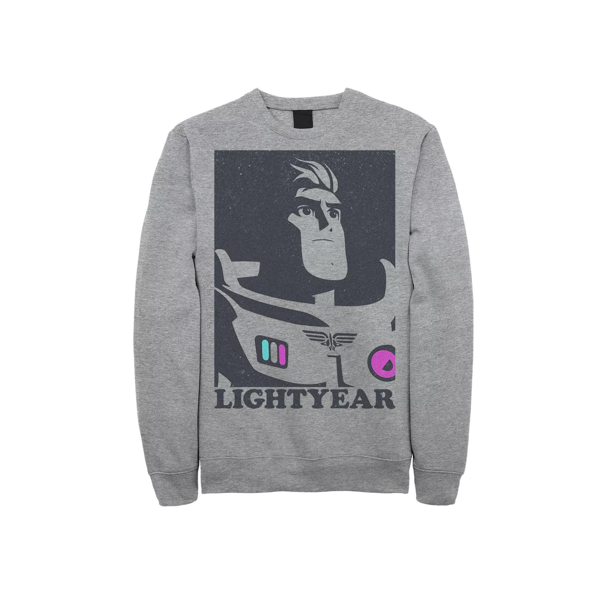 Disney / Pixar's Lightyear Buzz Men's Black And White Contrast Sweatshirt, Size: Large, Athletic Grey Product Image