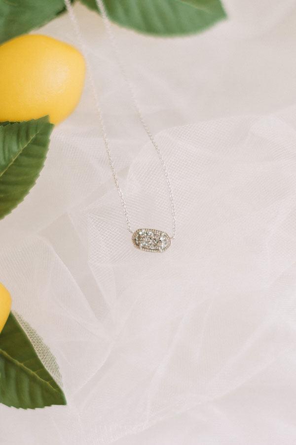 Kendra Scott Elisa Silver Pendant Necklace in Platinum Drusy Product Image