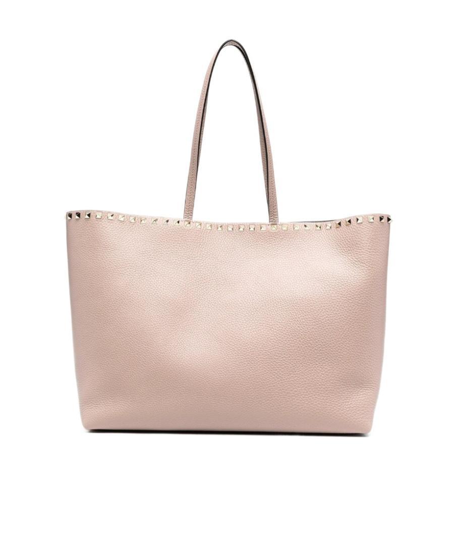 VALENTINO GARAVANI Rockstud Shopper Tote In Nude Product Image