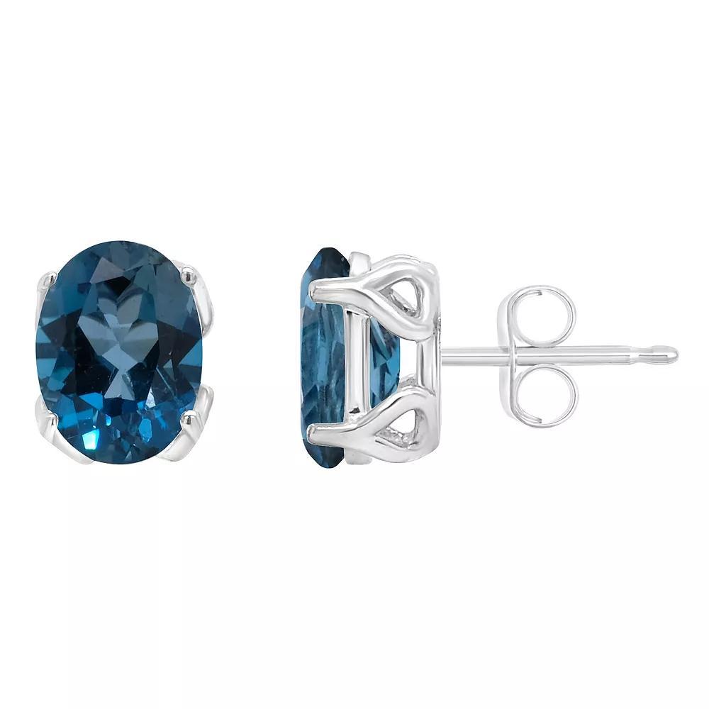 Alyson Layne 14k Gold Oval Sky Blue Topaz Stud Earrings, Women's Product Image