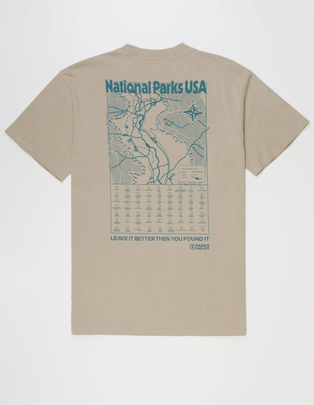 PARKS PROJECT National Parks Trail Map Mens Tee - GRAY Product Image