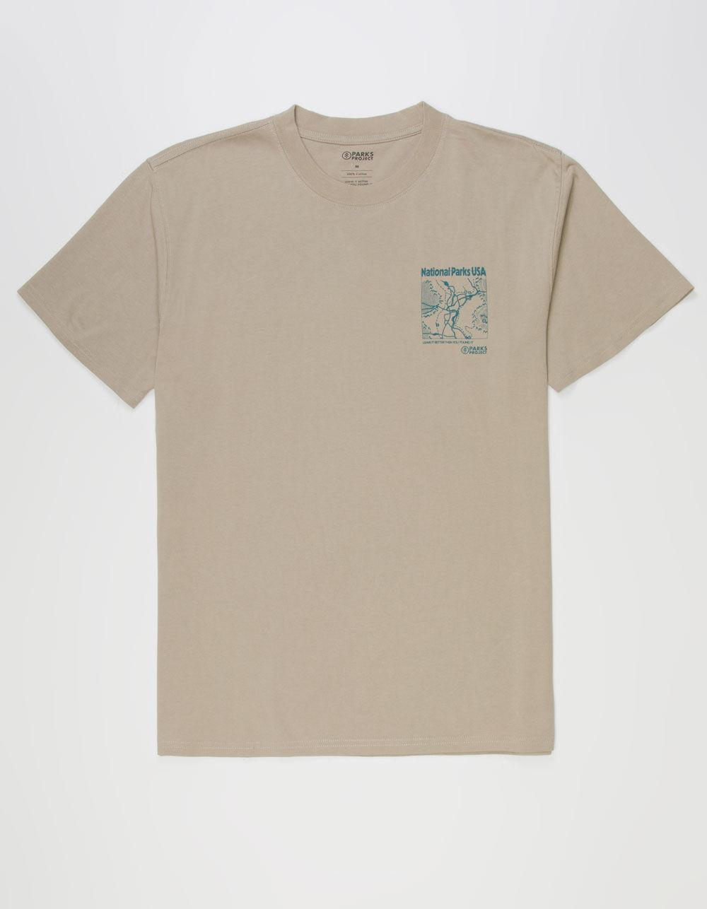 PARKS PROJECT National Parks Trail Map Mens Tee - GRAY Product Image