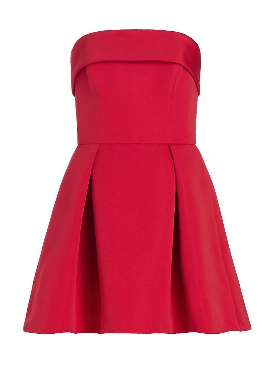 Womens Box-Pleated Faille Minidress Product Image