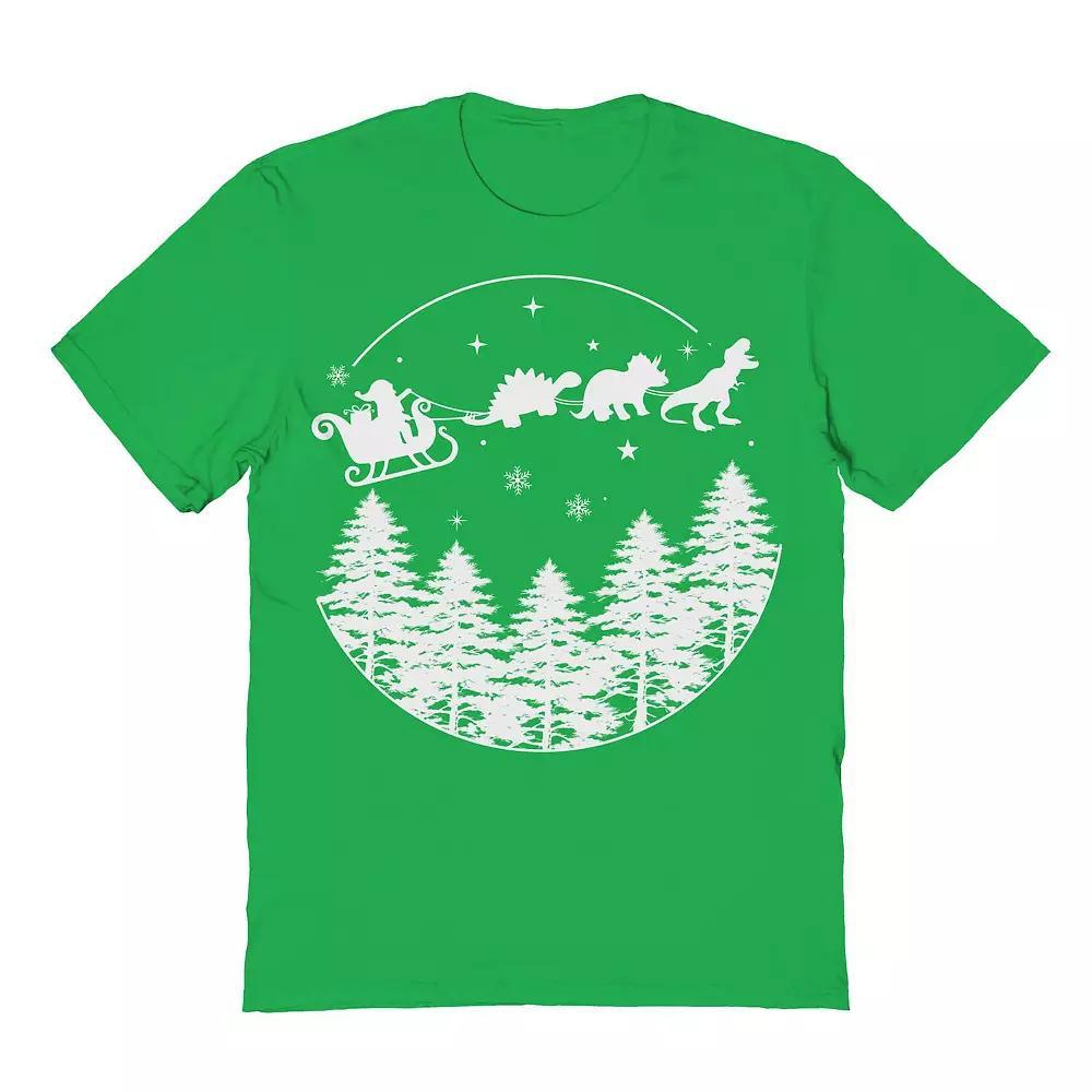 Men's Dinosaur Ride Christmas Graphic Tee, Adult Unisex,  Product Image
