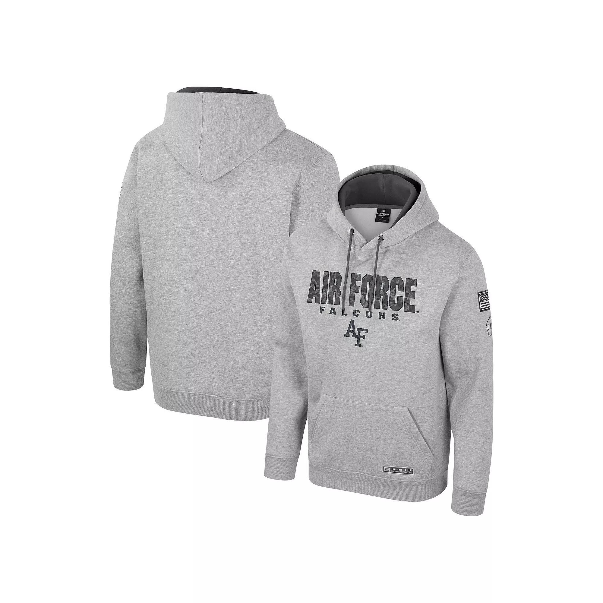 Men's Colosseum Heather Gray Air Force Falcons Oorah OHT Military Appreciation Pullover Hoodie, Size: 2XL, Afa Grey Product Image