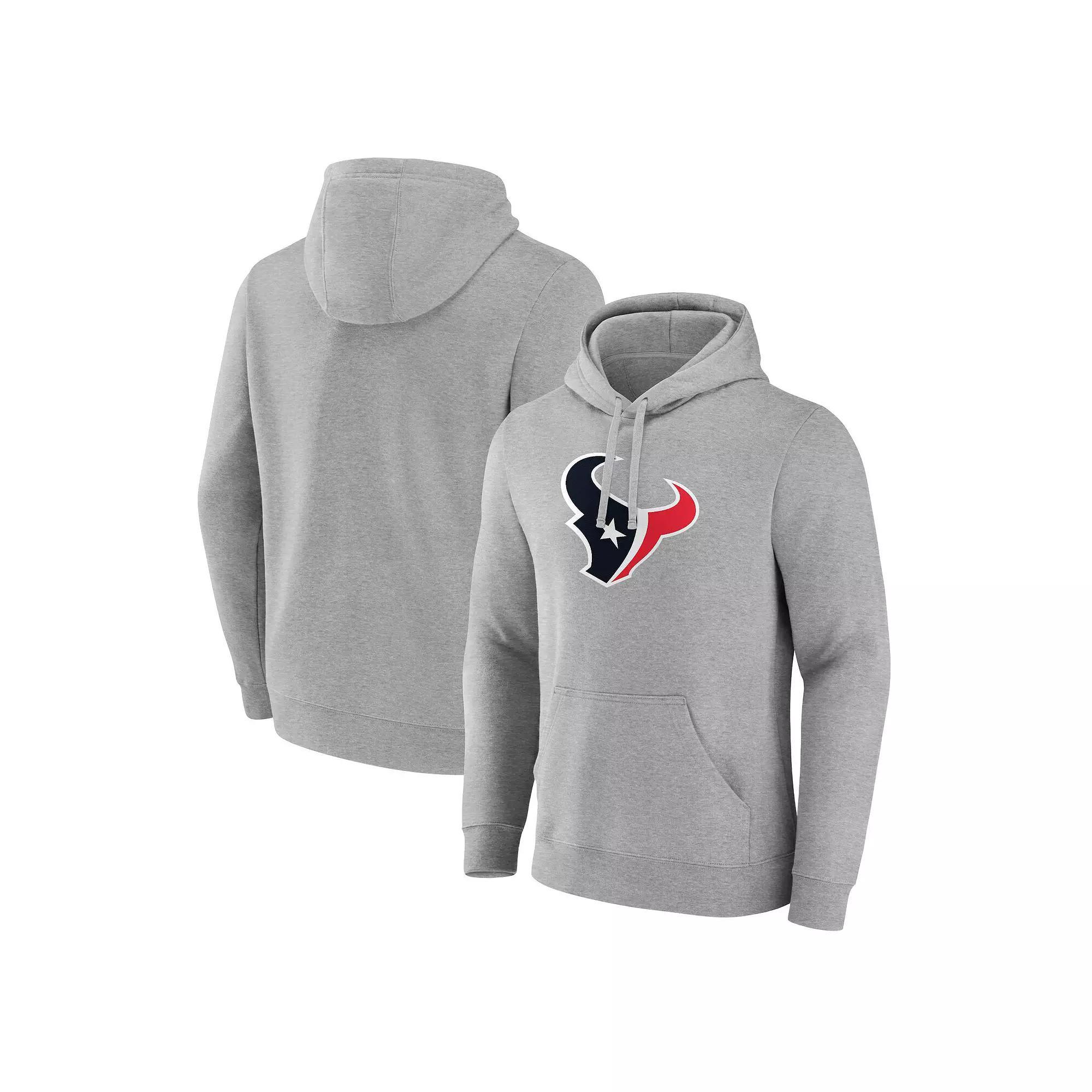 Men's Fanatics  Heather Gray Houston Texans Logo Pullover Hoodie, Size: 2XL, Grey Product Image