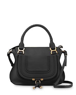 Marcie Medium Double Carry Satchel Bag in Grained Leather Product Image