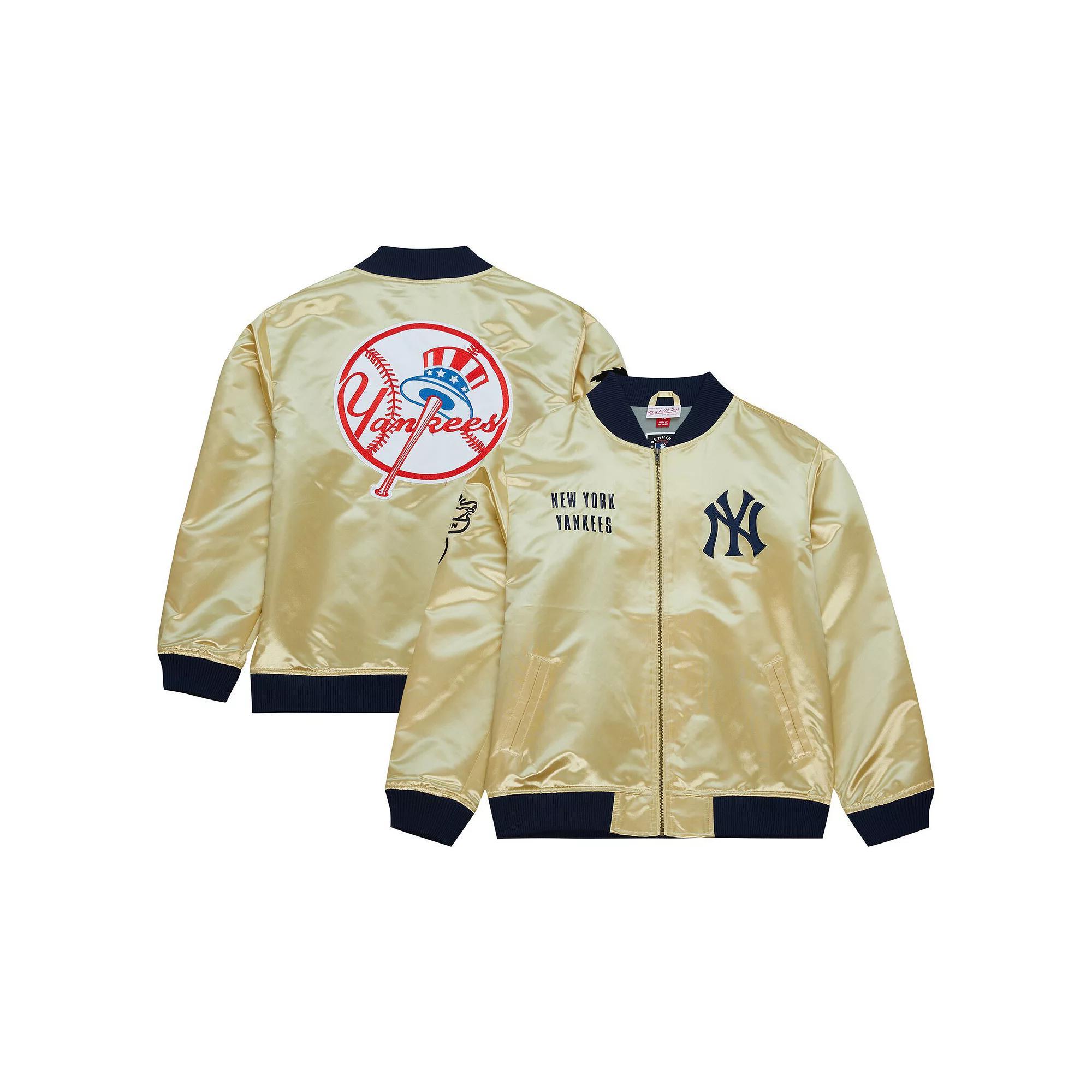 Men's Mitchell & Ness Gold New York Yankees OG 2.0 Lightweight Satin Full-Zip Jacket, Size: Large Product Image