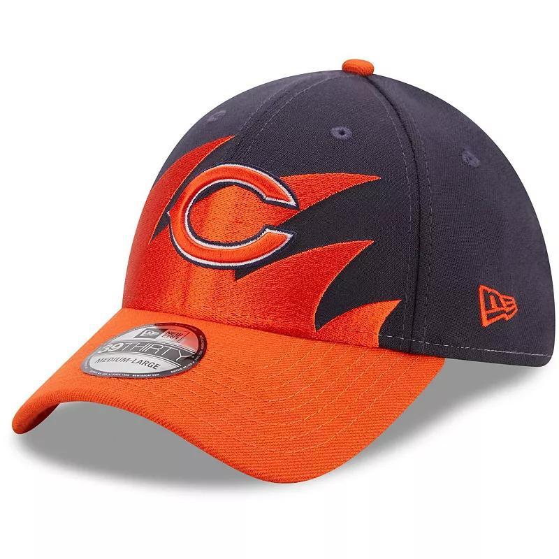 Mens New Era /Orange Chicago Bears Surge 39THIRTY Flex Hat Blue Product Image