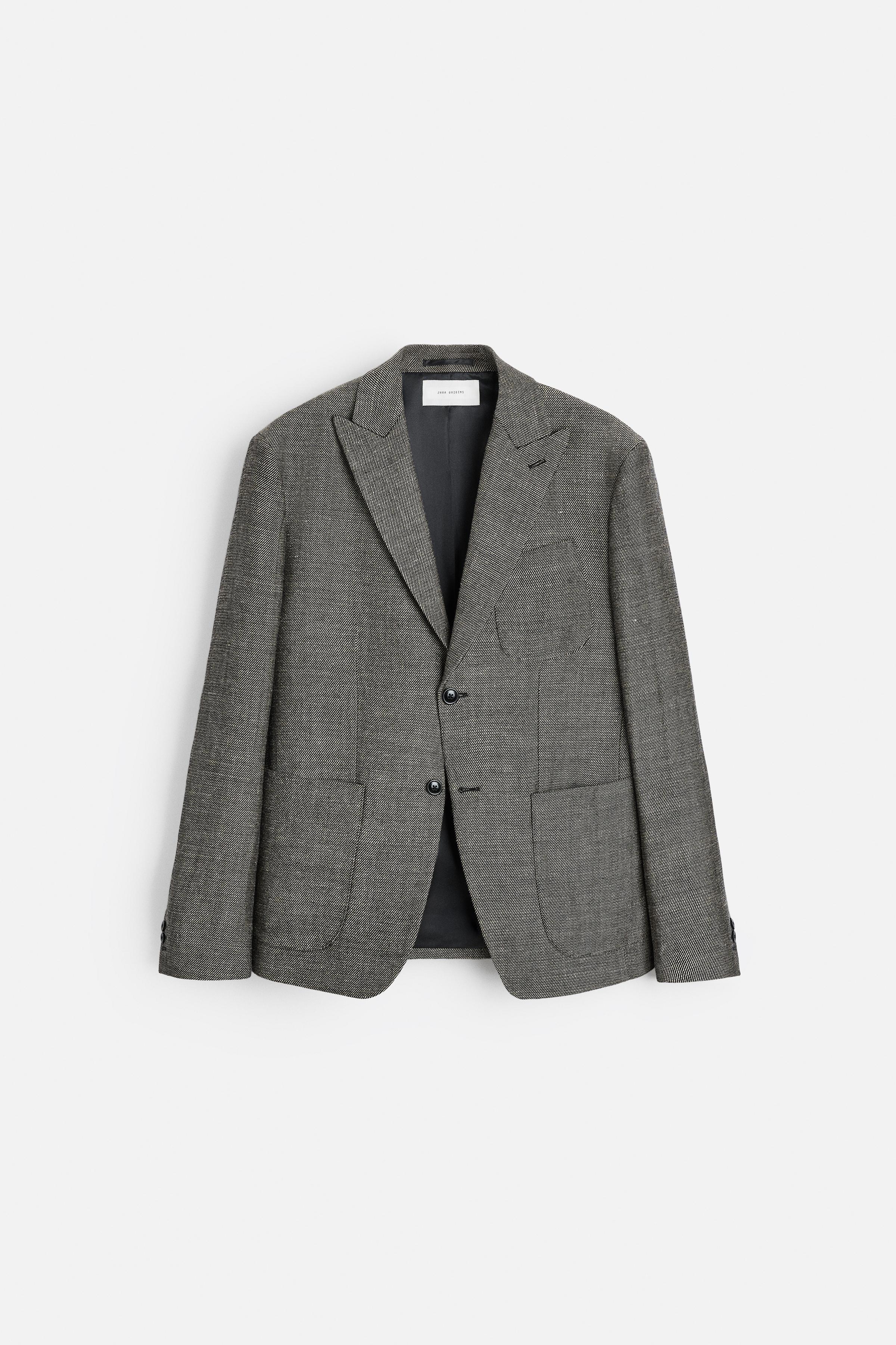 LINEN - WOOL BLEND STRUCTURED BLAZER Product Image