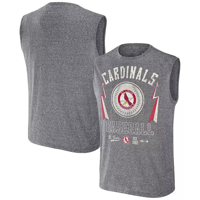 Men's Darius Rucker Collection by Fanatics Charcoal St. Louis Cardinals Relaxed-Fit Muscle Tank Top,  Product Image