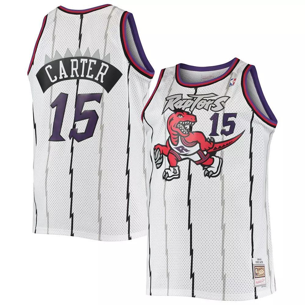 Men's Mitchell & Ness Vince Carter White Toronto Raptors Big & Tall Hardwood Classics Swingman Jersey, Size: 5XLT, Rpt White Product Image