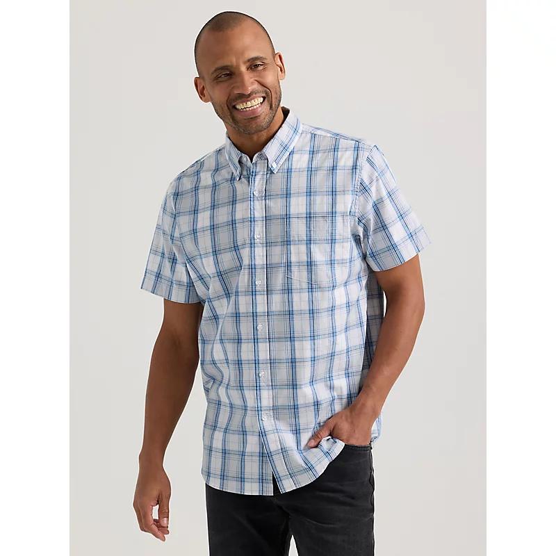 Mens Shorts Sleeve Madras Plaid Button Down Shirt Product Image