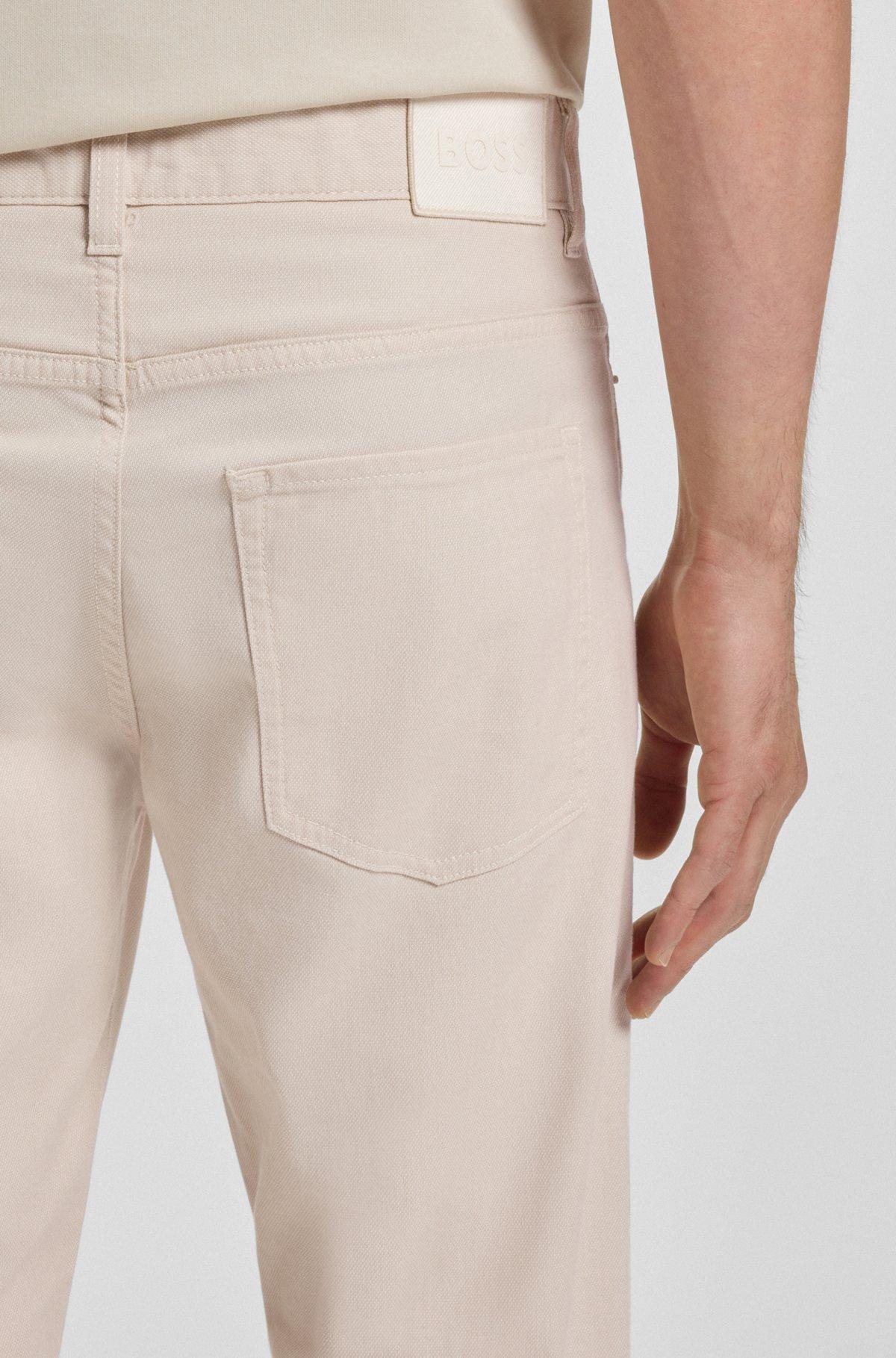 Delaware slim-fit trousers in patterned stretch cotton Product Image