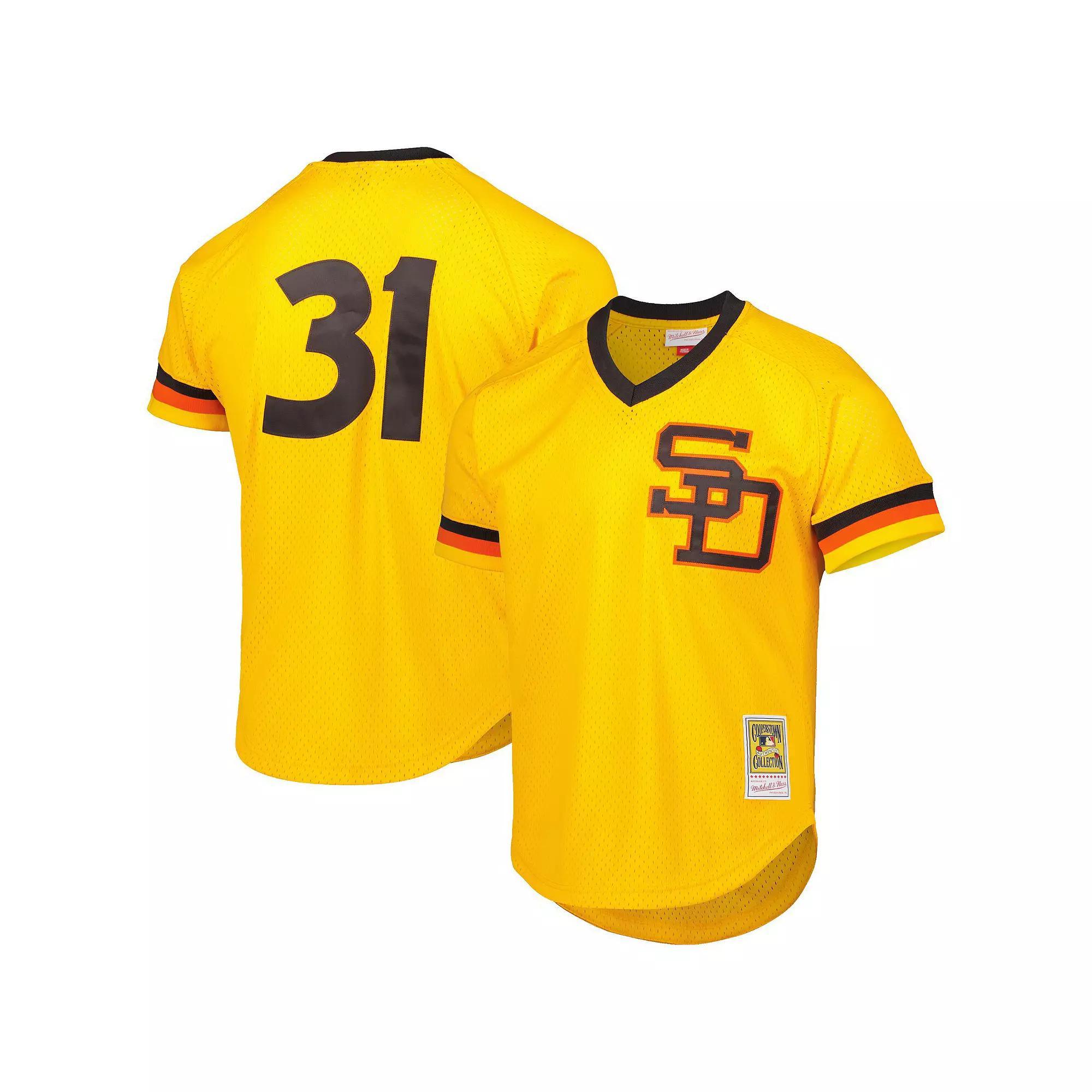 Men's Mitchell & Ness Dave Winfield Gold San Diego Padres Cooperstown Collection Mesh Batting Practice Jersey,  Product Image