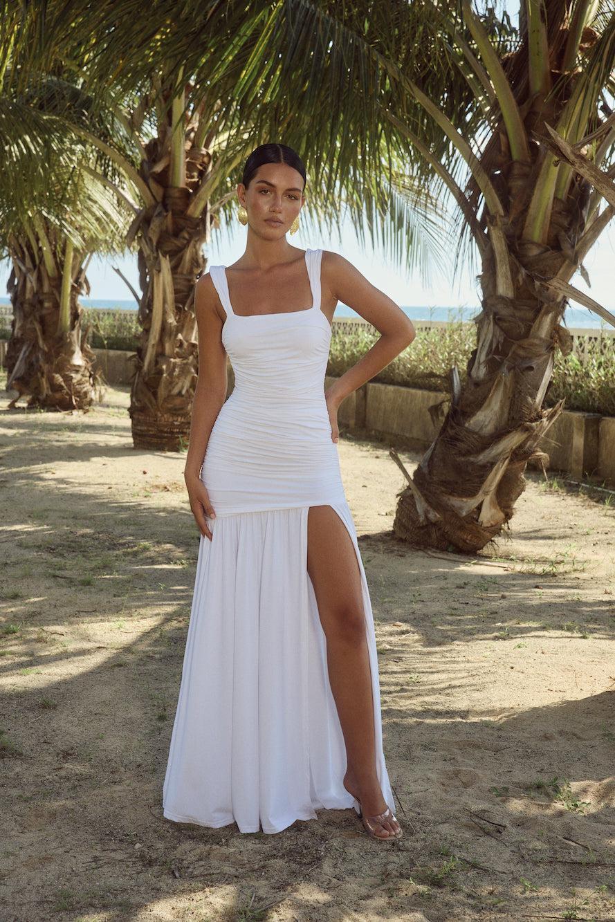 RUNAWAY THE LABEL Carly Maxi Dress White Product Image